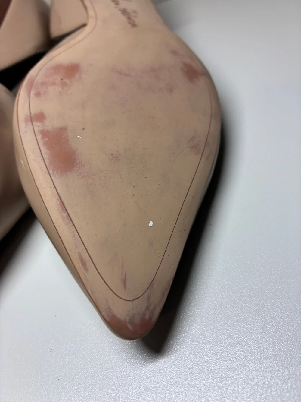 Sam Edelman Rodney Pointed Flats in Taupe- Patent Leather.